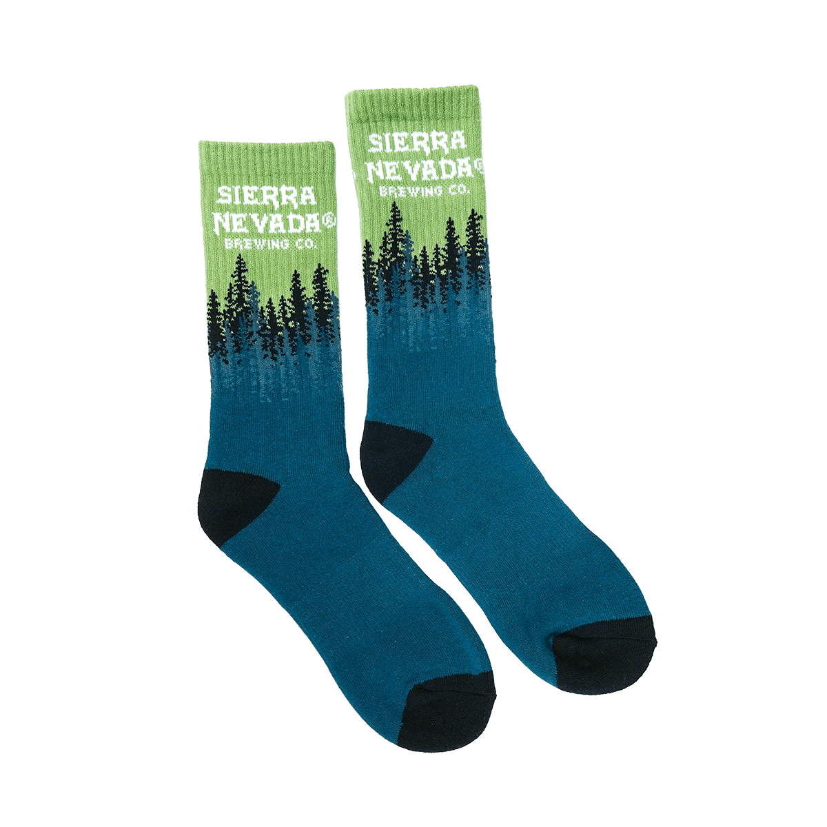 Sierra Nevada Treeline Socks showing tree design