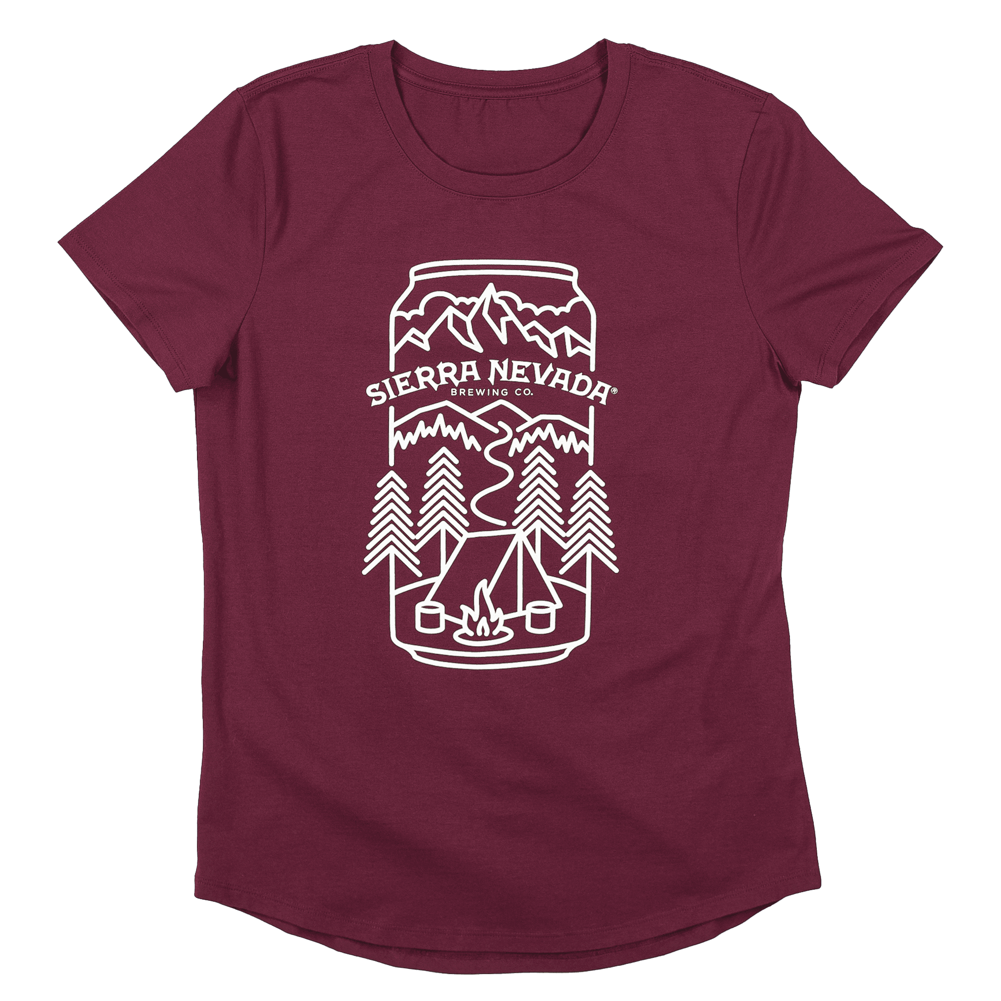 Women's Beer Can Camping T-Shirt - SierraNevadaWomensBeerCanCampingT-Shirt-Front